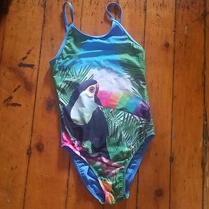 Girls swimsuit with Toucan by TCP. Sz.7/8